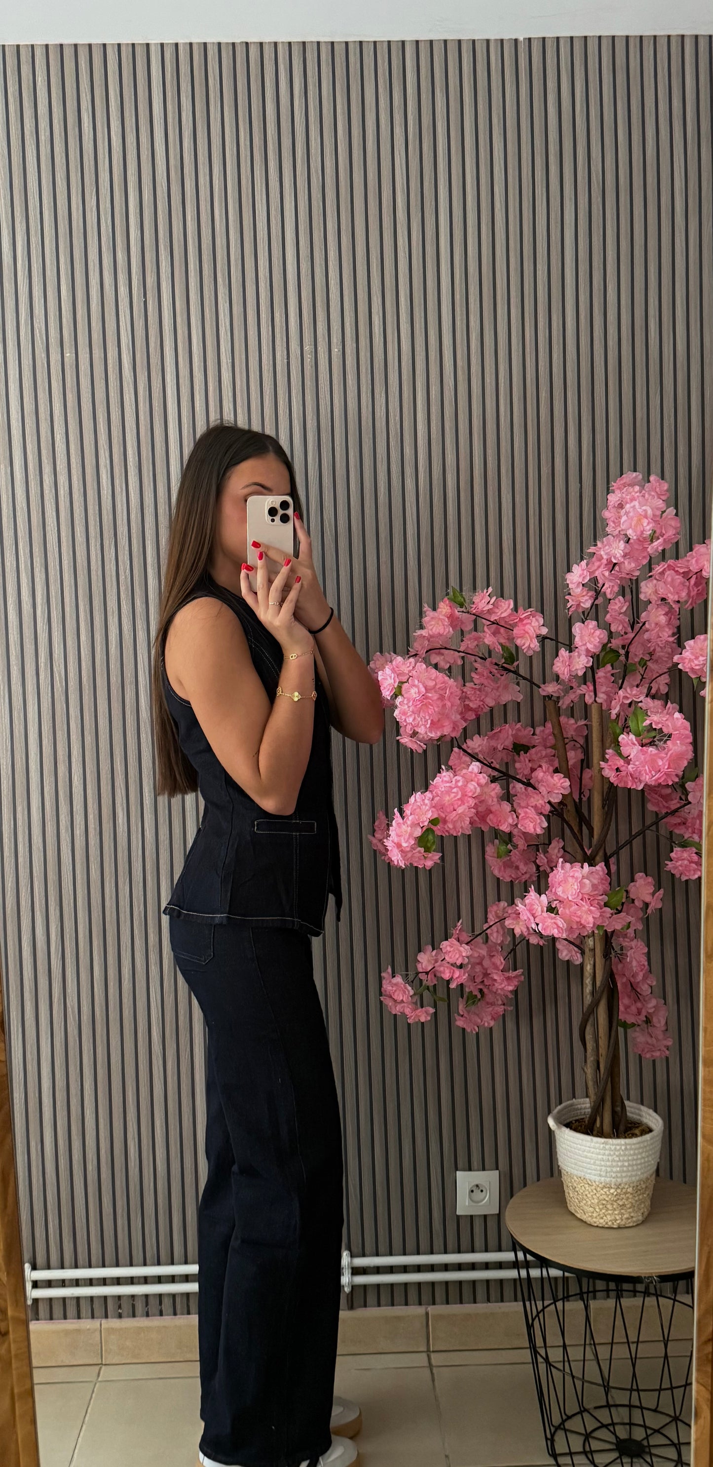 Haut sans manche en jean