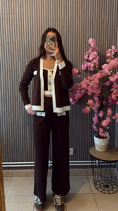 Ensemble marron 3 pièces
